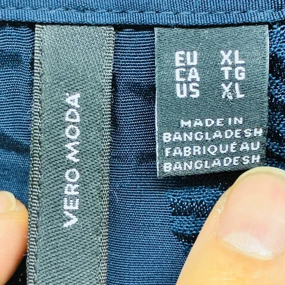 Vero Moda Shirt Dress Women's XL Navy Blue Button Front Casual Summer Mini - Picture 6 of 12